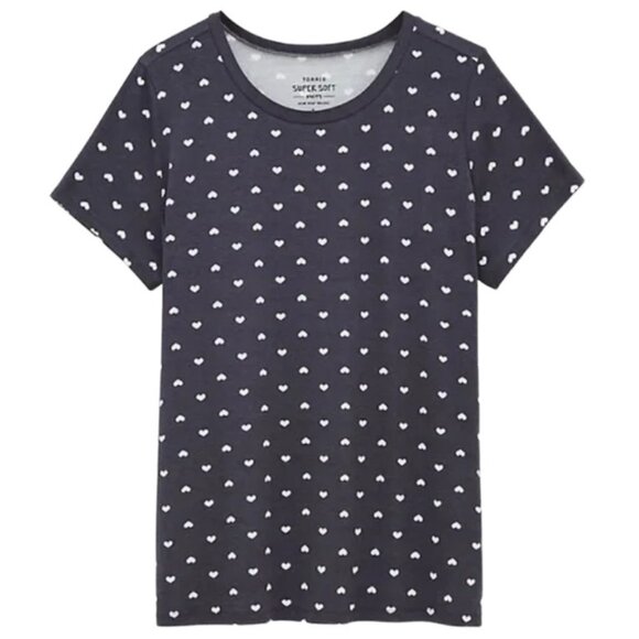 Torrid Gray Heart Slim Fit Super Soft Knit Tee Shirt - Picture 1 of 15